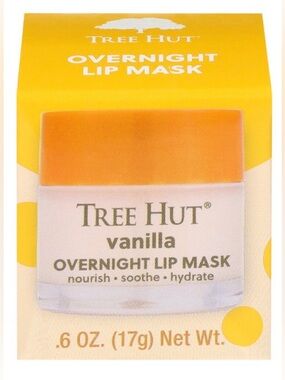 Tree Hut Vanilla Overnight Lip Mask – Nourishing Vanilla Lip Balm (Yellow Cap)